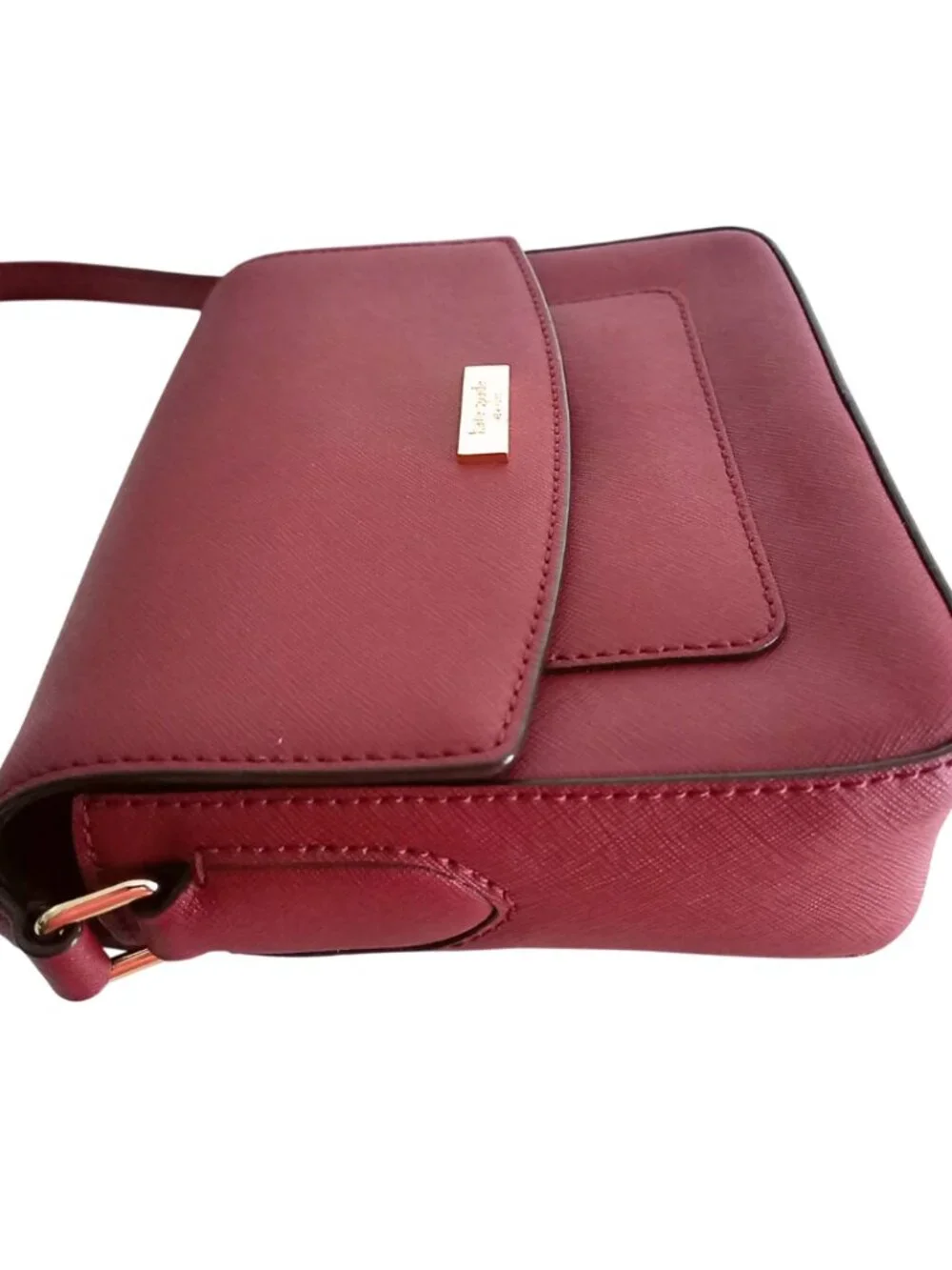 Kate Spade Laurel Way Saffiano Leather Flap Crossbody Bag - Burgundy